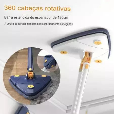 Esfregão Mop Limpeza Ajustável Giratória 360°