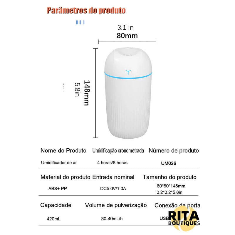 Umidificador De Ar E Aromatizador