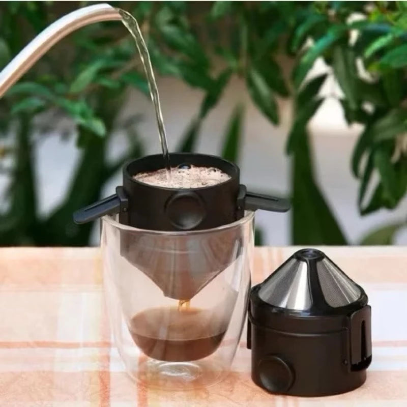 Mini Coador Portátil de Café Reutilizável em Aço Inox